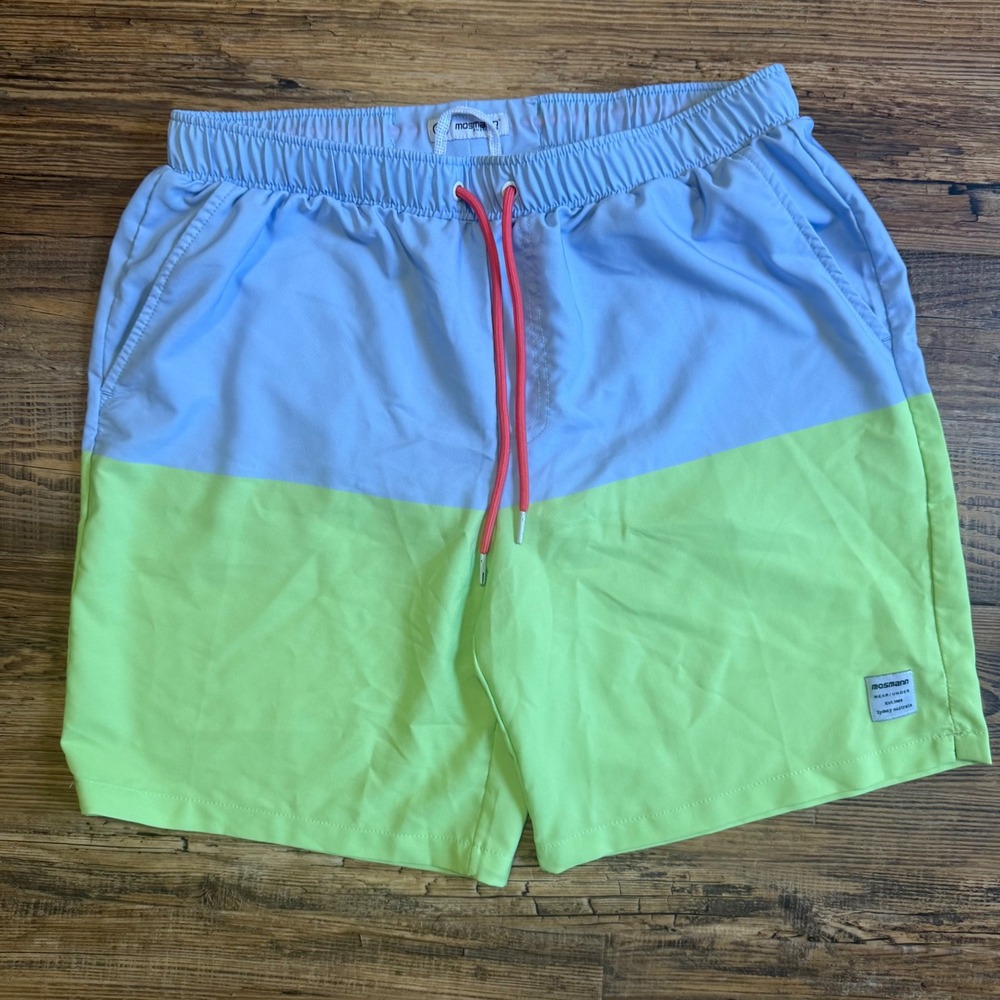 Mosmann Swim Trunks Mens XL Blue Green Colorblock Board Shorts Australia